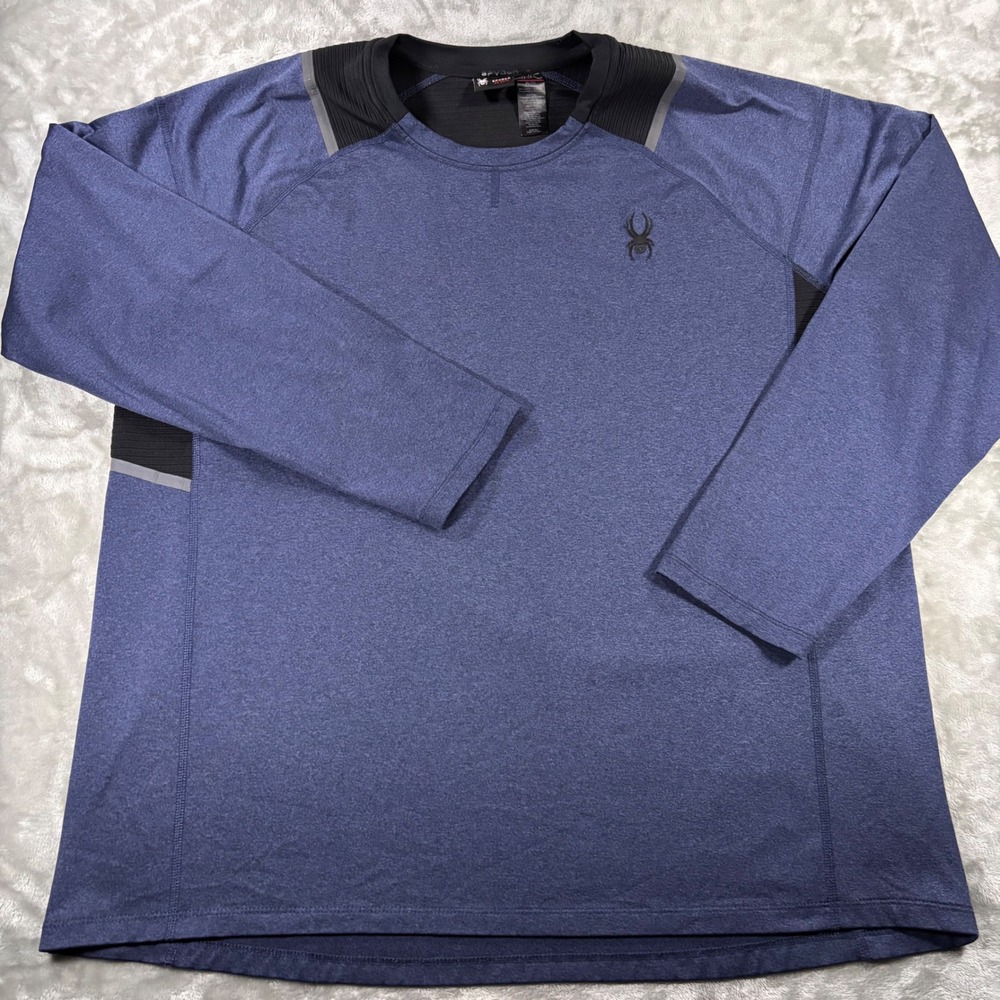 Spyder Active Mens XL Blue Heathered Long Sleeve Performance Shirt SPM100U